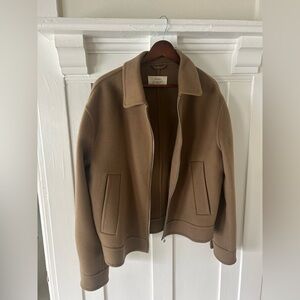 Zara Origins Men's Tan Cropped Wool Jacket